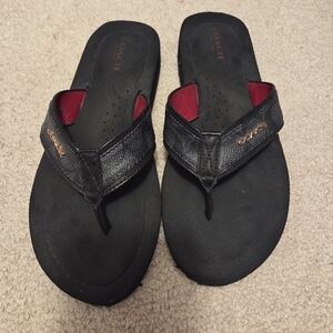 Coach Black Flip Flops